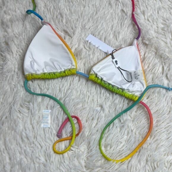 Monica Hansen Rainbow String Bikini 2 Piece NWT Size Small - Picture 5 of 8